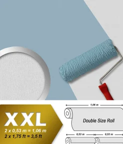 Profhome 965714-GU Papier peint aspect textile légèrement texturé mat 26,5 m2