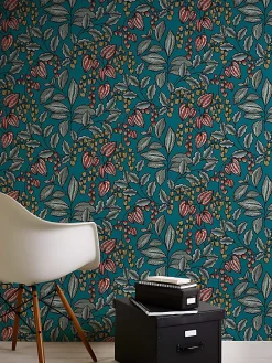 Profhome 377542-GU Papier peint floral lisse mat 5,33 m2