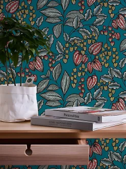 Profhome 377542-GU Papier peint floral lisse mat 5,33 m2