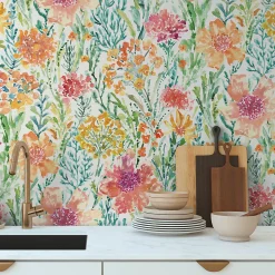 Profhome 396951-GU Papier peint floral lisse mat 5,33 m2