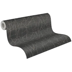 Profhome 399344-GU Papier peint à motifs graphiques légèrement texturé et des accents métalliques 5,33 m2