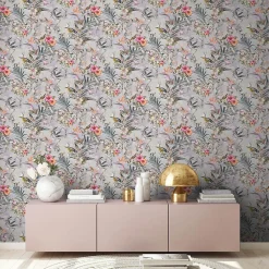 Profhome 381782-GU Papier peint floral lisse mat 5,33 m2