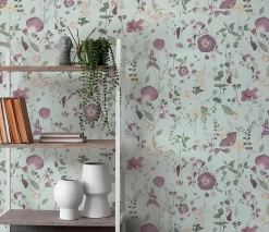 Profhome 397463-GU Papier peint floral légèrement texturé mat 5,33 m2