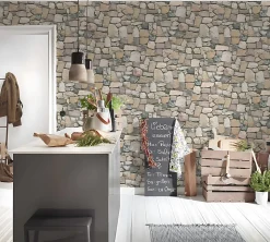 Profhome 692412-GU Papier peint nature légèrement texturé mat 5,33 m2