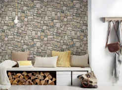 Profhome 692412-GU Papier peint nature légèrement texturé mat 5,33 m2