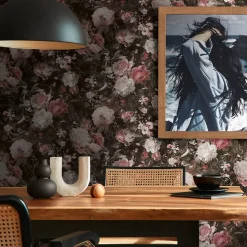 Profhome 388214-GU Papier peint floral légèrement texturé satiné 5,33 m2