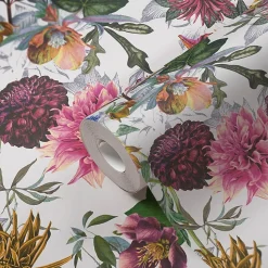 Profhome 381754-GU Papier peint floral lisse mat 5,33 m2