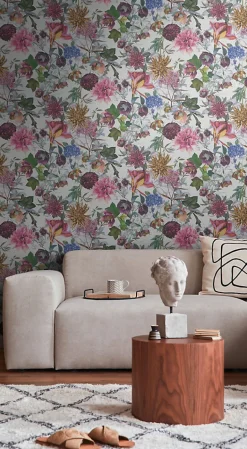 Profhome 381754-GU Papier peint floral lisse mat 5,33 m2