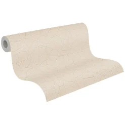 Profhome 399342-GU Papier peint à motifs graphiques légèrement texturé et des accents métalliques 5,33 m2