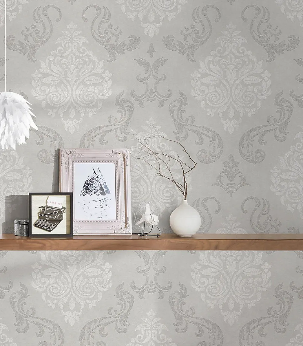 Profhome 953721-GU Papier peint baroque légèrement texturé effet métallique 5,33 m2