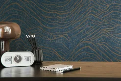 Profhome 395074-GU Papier peint à motifs graphiques texturé et des accents métalliques 5,33 m2
