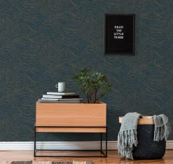 Profhome 395074-GU Papier peint à motifs graphiques texturé et des accents métalliques 5,33 m2