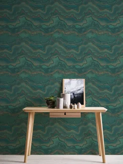 Profhome 396593-GU Papier peint à motifs graphiques texturé et un effet métallique 5,33 m2