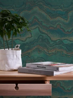 Profhome 396593-GU Papier peint à motifs graphiques texturé et un effet métallique 5,33 m2