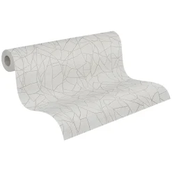 Profhome 399341-GU Papier peint à motifs graphiques légèrement texturé satiné 5,33 m2