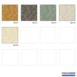 Profhome 387474-GU Papier peint floral légèrement texturé mat 5,33 m2