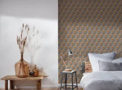 Profhome 387483-GU Papier peint à motifs graphiques légèrement texturé mat 5,33 m2
