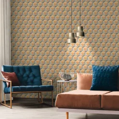 Profhome 387483-GU Papier peint à motifs graphiques légèrement texturé mat 5,33 m2