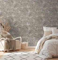 Profhome 393402-GU Papier peint nature légèrement texturé et des accents métalliques 5,33 m2