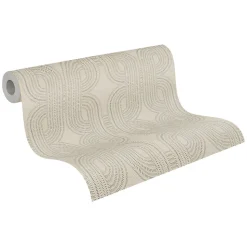 Profhome 399371-GU Papier peint rétro légèrement texturé et des accents métalliques 5,33 m2
