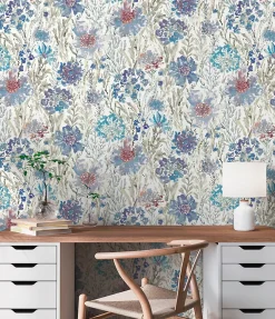 Profhome 396953-GU Papier peint floral lisse mat 5,33 m2