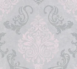 Profhome 953726-GU Papier peint baroque légèrement texturé effet métallique 5,33 m2