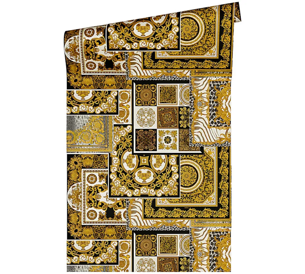 Profhome 370483-GU Papier peint baroque légèrement texturé subtilement chatoyant 7,035 m2