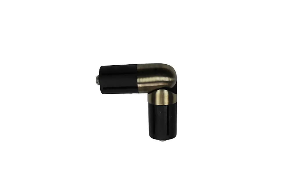 Raccord coudé pour barre à rideau Antiki GoodHome Ø28 mm doré