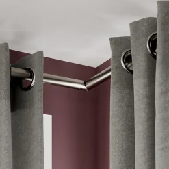 Raccord coudé pour barre à rideau Athens GoodHome ⌀28 mm gris