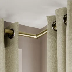 Raccord coudé pour tringle à rideau Elasa effet laiton doré Ø28mm GoodHome