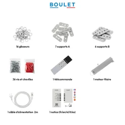Rail à rideaux motorisé extensible 230 à 400 cm aluminium - Alimentation secteur