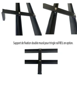 REV - Support Mural Double pour Tringles Rail L 160 mm
