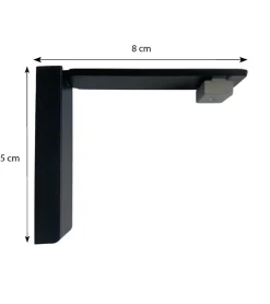 REV - Support Mural Simple pour Tringle Rail L 80 mm