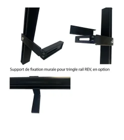 REV - Support Mural Simple pour Tringle Rail L 80 mm