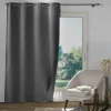 Rideau à œillets 135 x 260 cm 100% occultant Tissu chambray uni Anthracite
