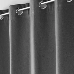 Rideau à œillets 135 x 260 cm 100% occultant Tissu chambray uni Anthracite