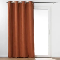 Rideau à Œillets 140 x 240 cm Bouclette Unie Wooly Terracotta