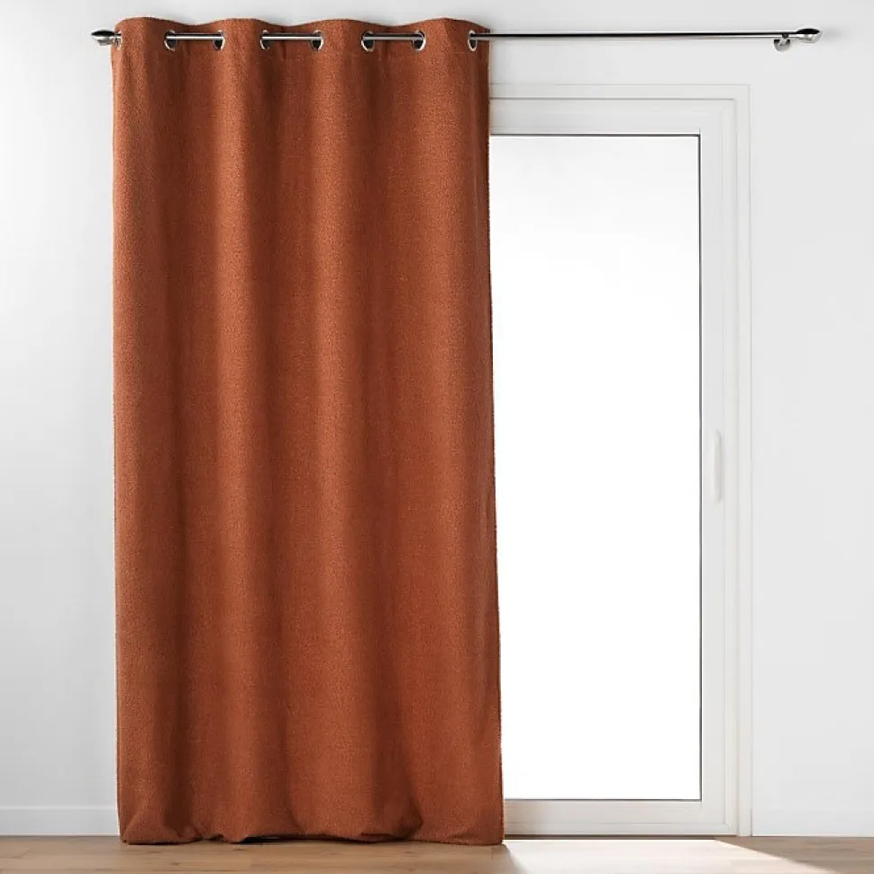 Rideau à Œillets 140 x 240 cm Bouclette Unie Wooly Terracotta
