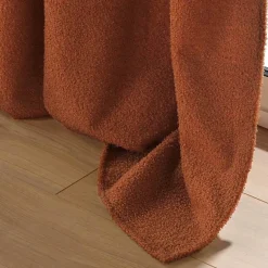 Rideau à Œillets 140 x 240 cm Bouclette Unie Wooly Terracotta