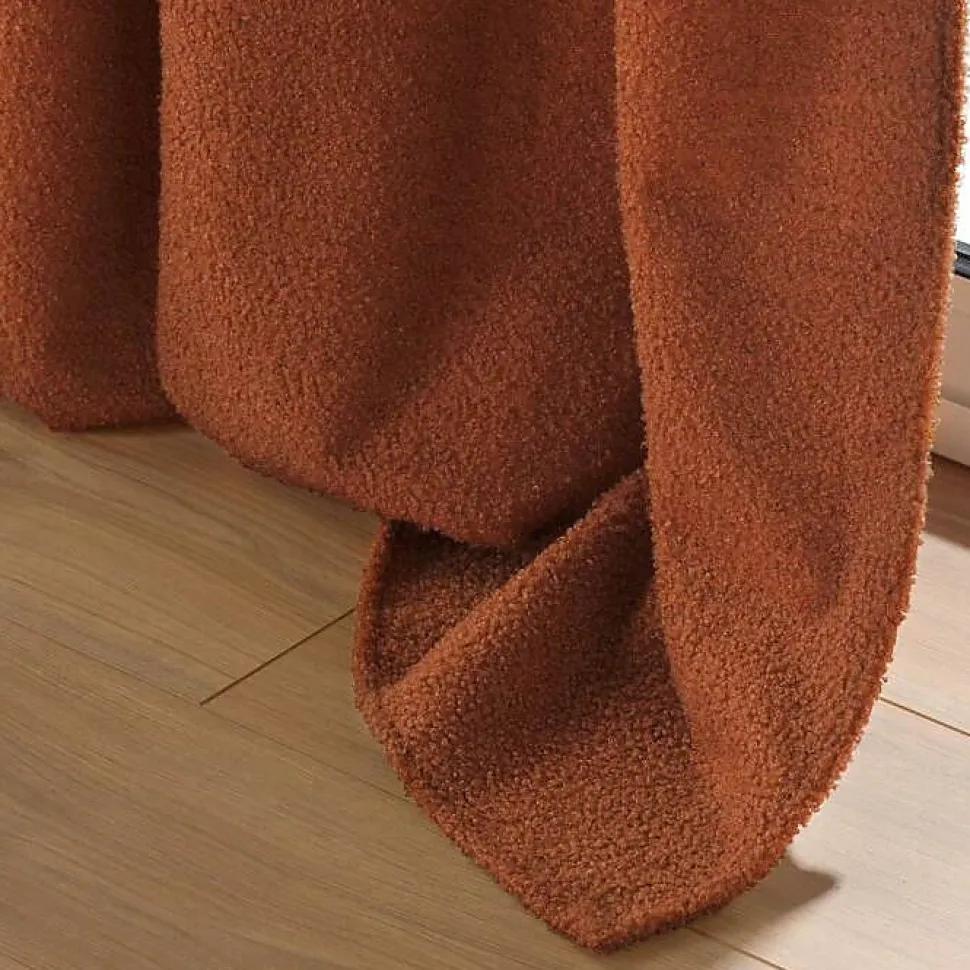 Rideau à Œillets 140 x 240 cm Bouclette Unie Wooly Terracotta