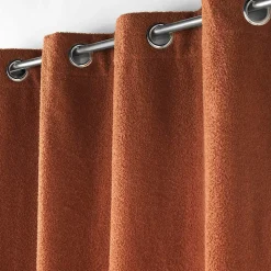 Rideau à Œillets 140 x 240 cm Bouclette Unie Wooly Terracotta
