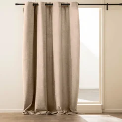 Rideau à œillets 140 x 260 cm Bouclette unie WINONA Coloris Sable
