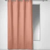 Rideau à Œillets 140 x 240 cm Coton Uni Panama Rose Poudré