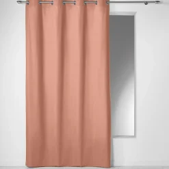 Rideau à Œillets 140 x 240 cm Coton Uni Panama Rose Poudré