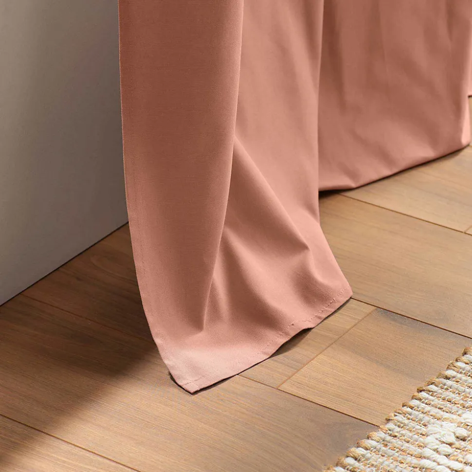 Rideau à Œillets 140 x 240 cm Coton Uni Panama Rose Poudré