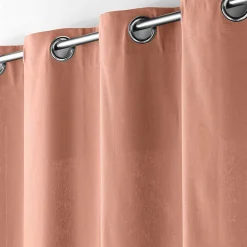 Rideau à Œillets 140 x 240 cm Coton Uni Panama Rose Poudré