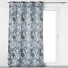 Rideau à œillets 140 x 260 cm Jacquard FAGGY Bleu Motif feuillage élégant