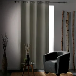 Rideau à œillets 135 x 240 cm occultant tissé uni Tramina Naturel