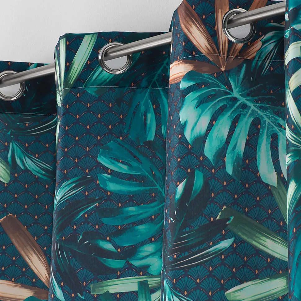 Rideau à œillets 140 x 260 cm Polyester imprimé Blue Garden