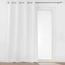 Rideau à Œillets 135 x 260 cm Tamisant Isolant Thermique Micropolar Blanc
